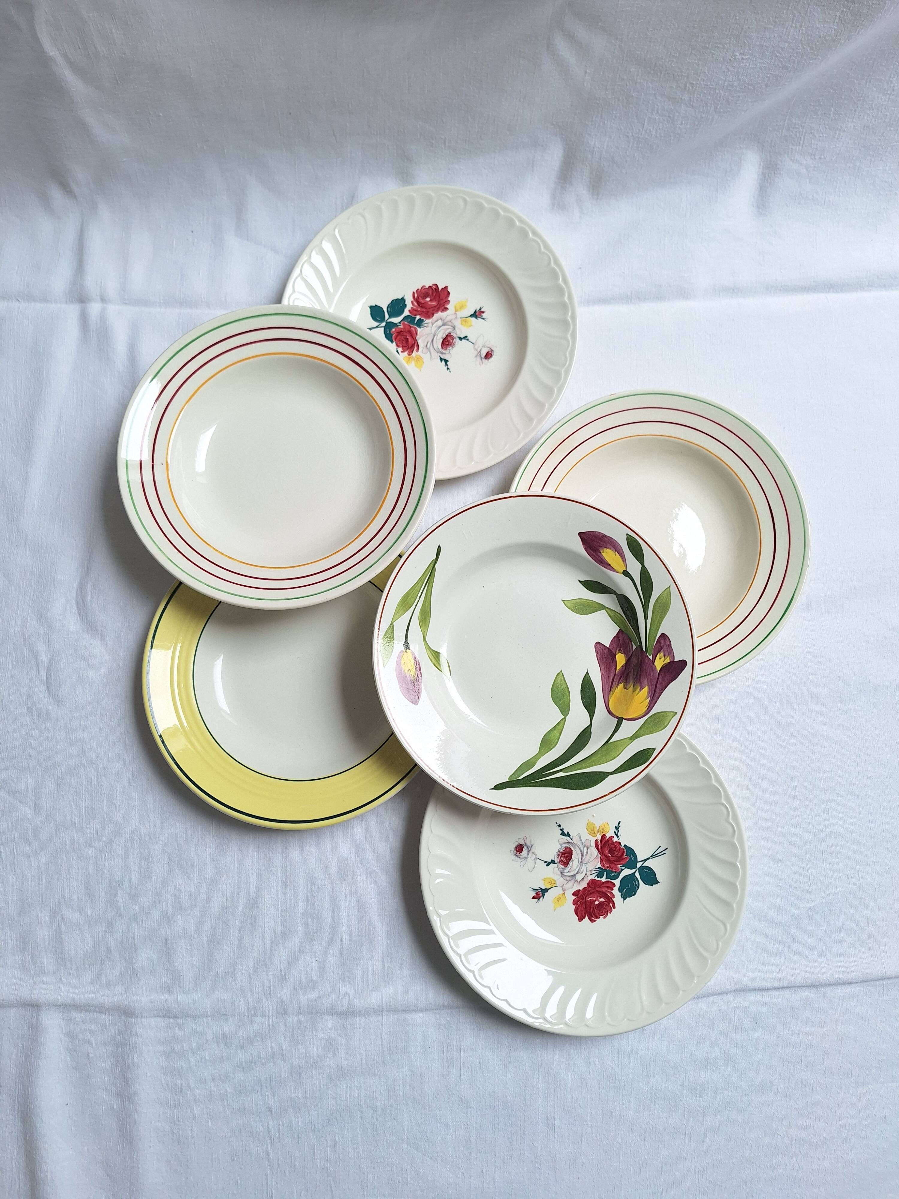 St Amand, Gien, Vintage soup plates