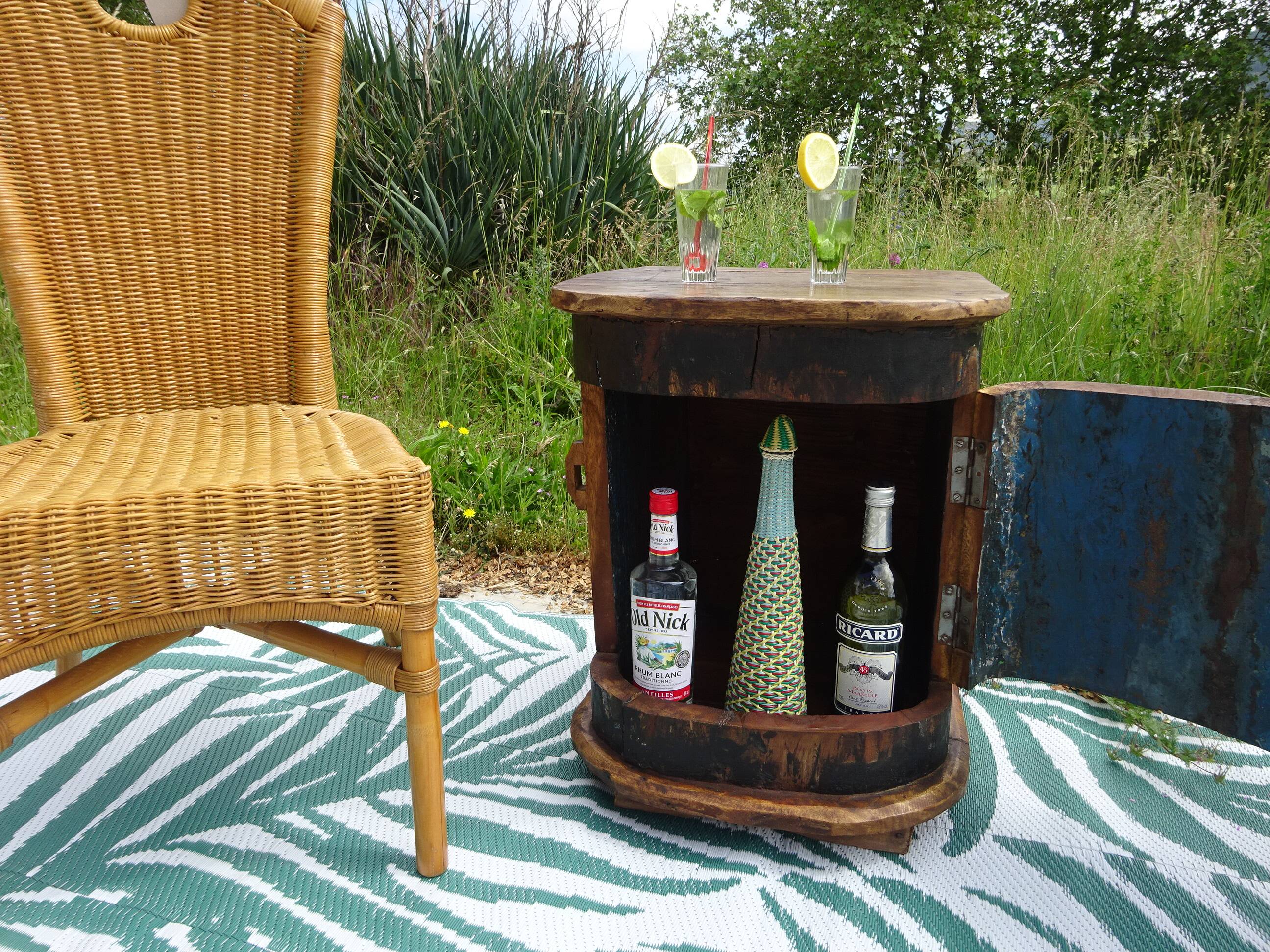 Small wooden canoe furniture, solid teak