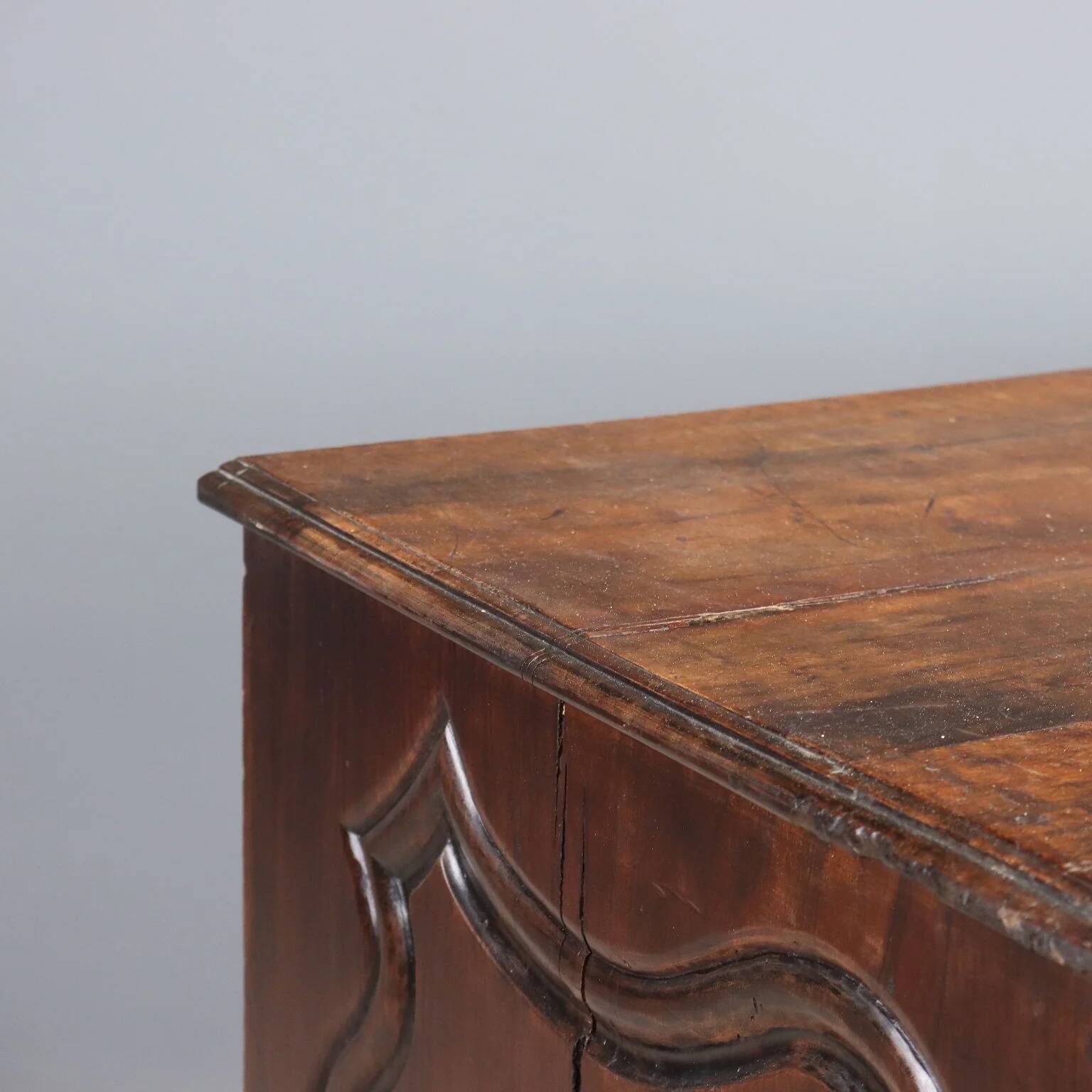 Antique baroque walnut commode, France, 18th century