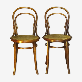 2 chaises Thonet n°14 1/2 cannées, vers 1914