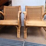 2 rattan armchair from the 50s arco