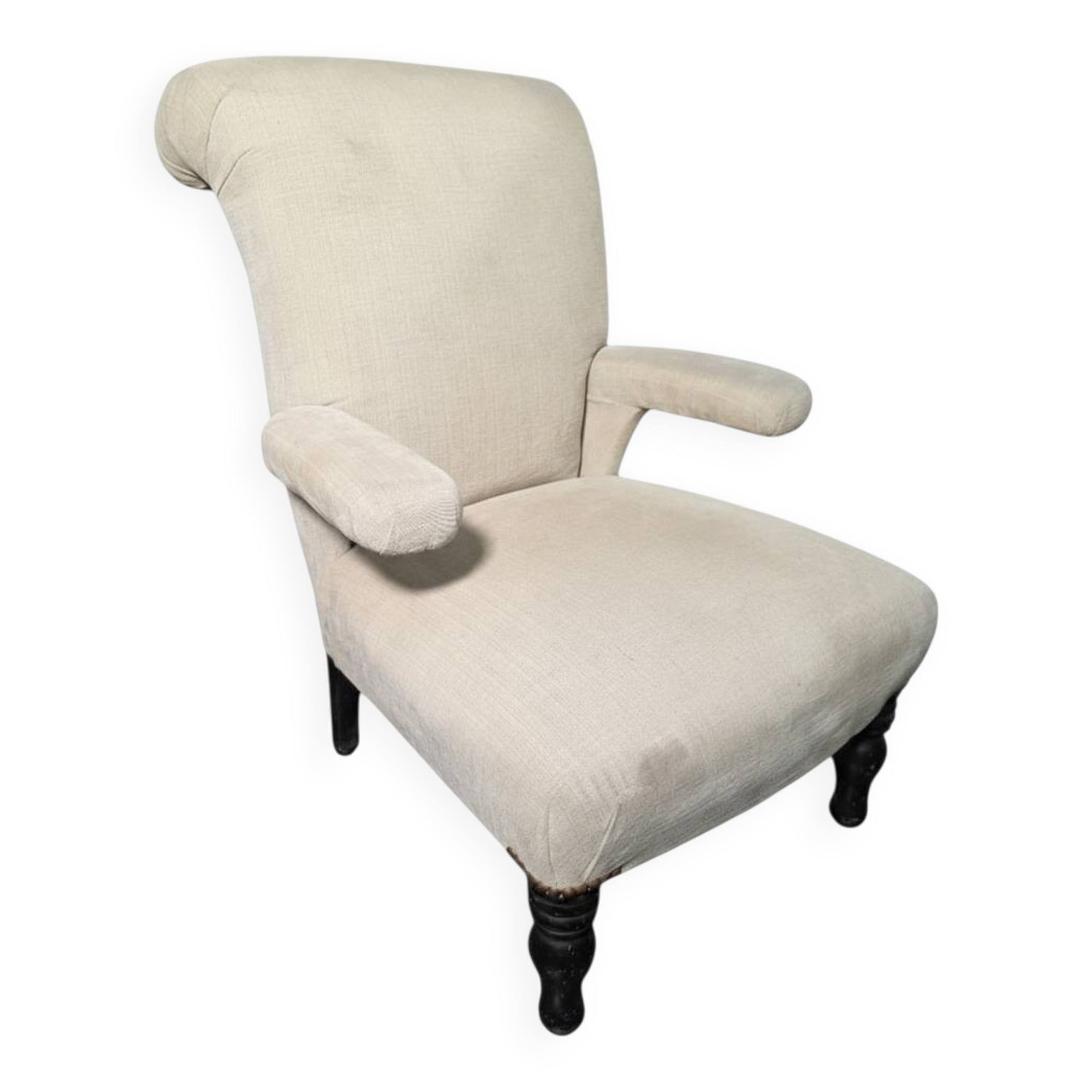 Napoleon III crapaud armchair with a reclined backrest