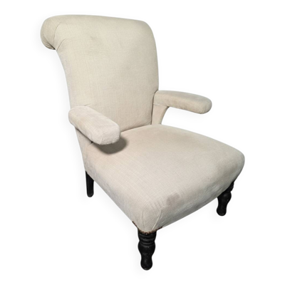 Fauteuil crapaud Napoléon III à dossier renversé