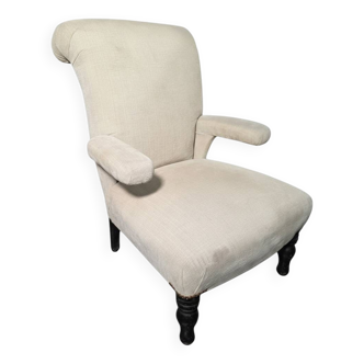 Napoleon III crapaud armchair with a reclined backrest