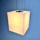 White plastic design cube pendant by Delta light Belgium, 1990s