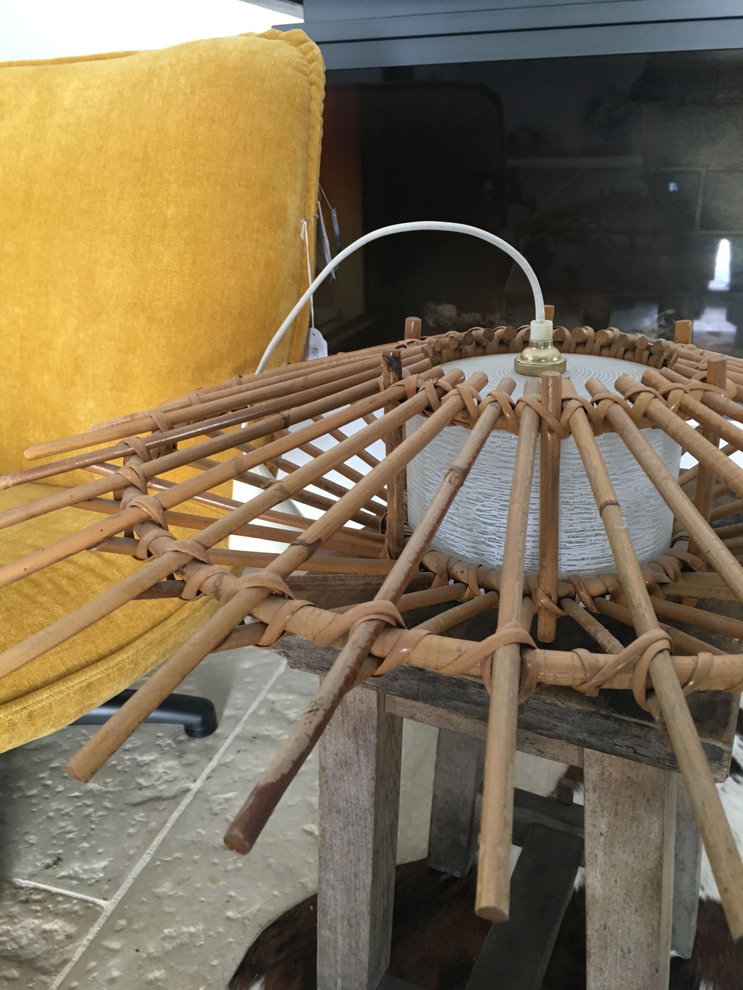 RATTAN AND GLASS hanging