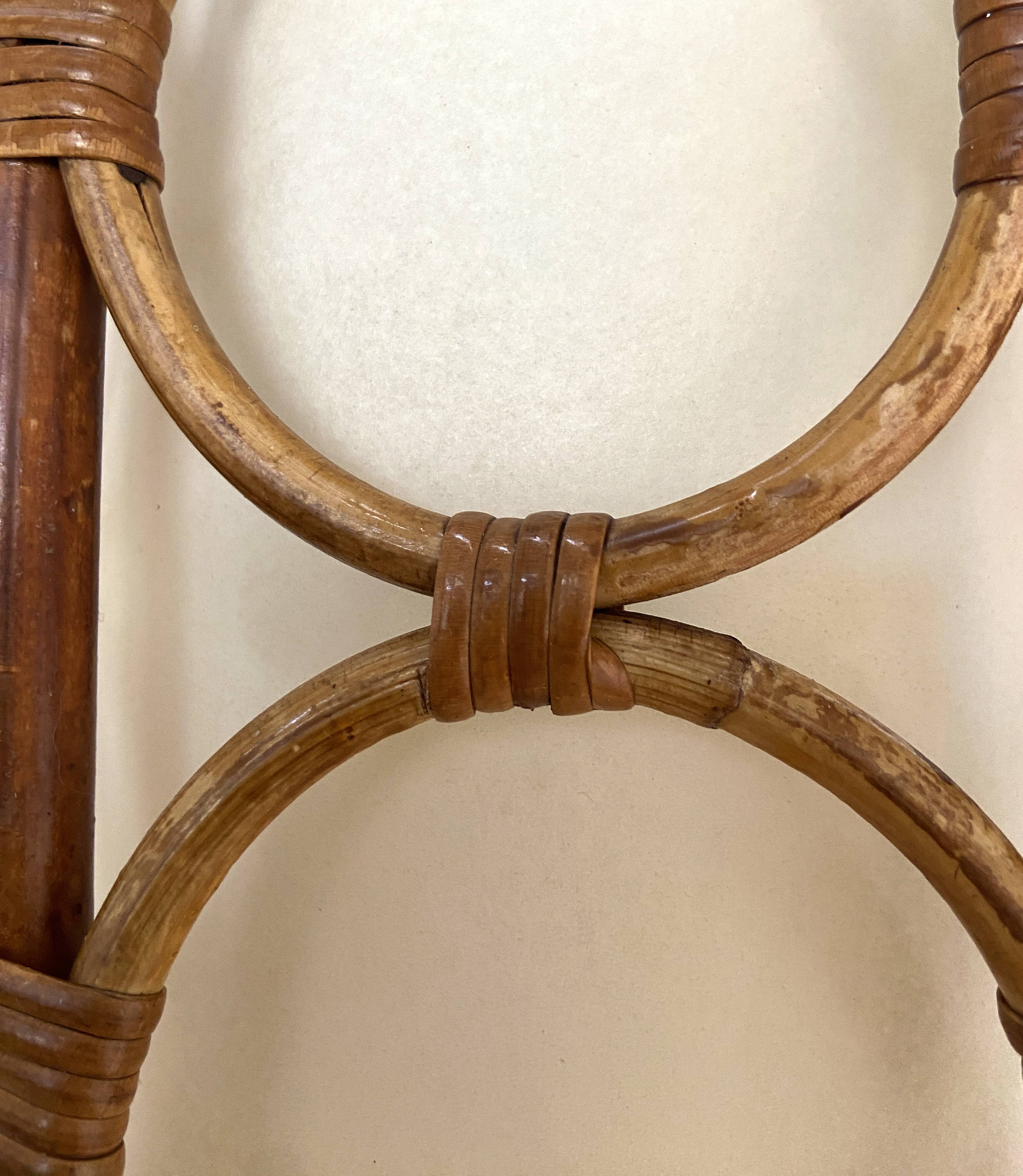 Mid-Century Rattan Wall Sconces — Louis Sognot Style