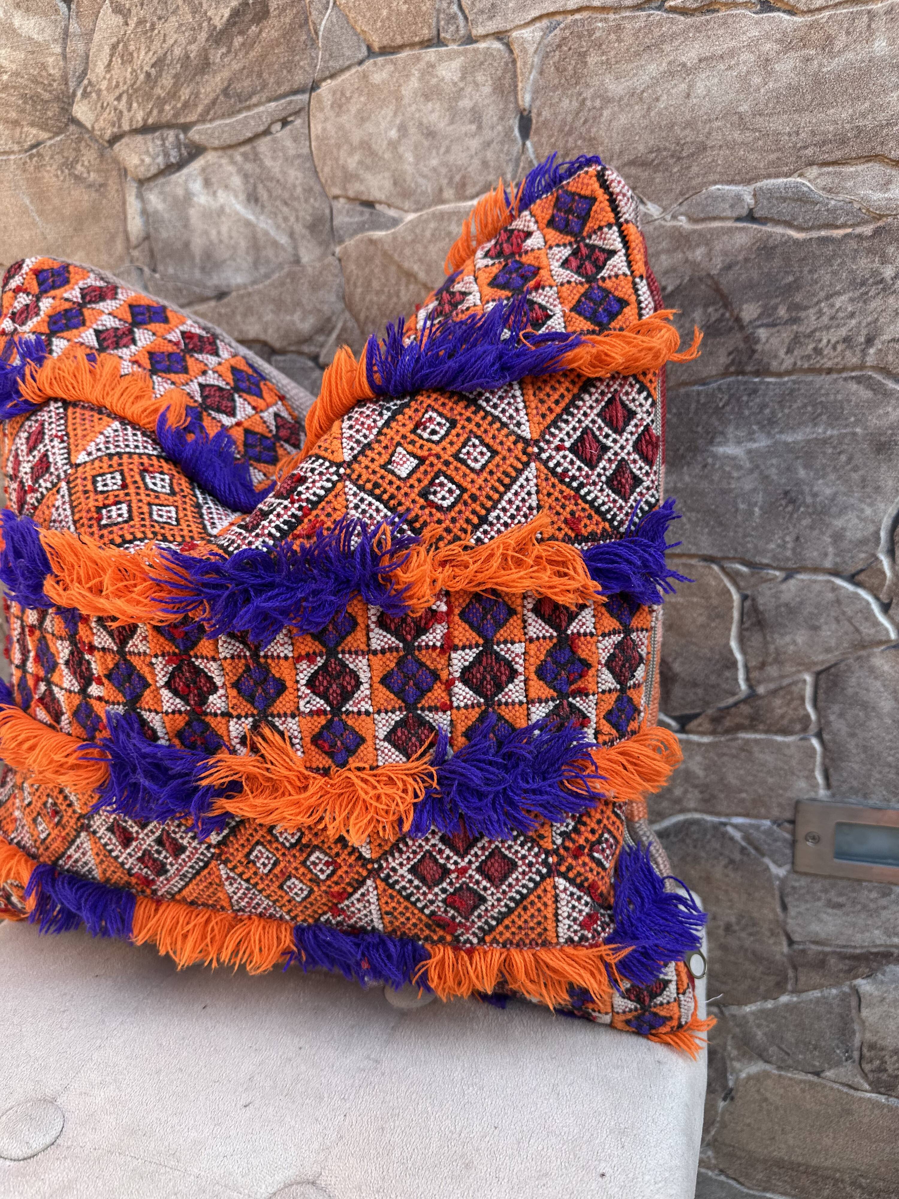 Vintage Moroccan Berber wool cushion cover