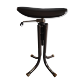 Industrial stool of adjustable craft in skai seat height