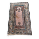 Turkish silk rug shabby vintage, 128x79cm tribal clearance 2510