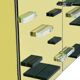 Italian Cabinets Made of Golden Murano Glass Mirror and Brass, Contemporary
