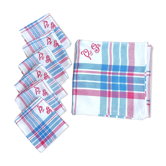 Chic country tablecloth and its 6 monogrammed towels VG