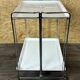1960s 1970s Serving Cart Dinette Side Table Space Age Design Chrome White