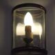 Pair french country brass & curved glass wall lights mirrored back plate 3965