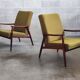 Pair of armchairs Olive Green by Jiri Jiroutek 1960