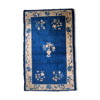 Old Chinese Peking handmade carpet 125cm x 195cm 1900s