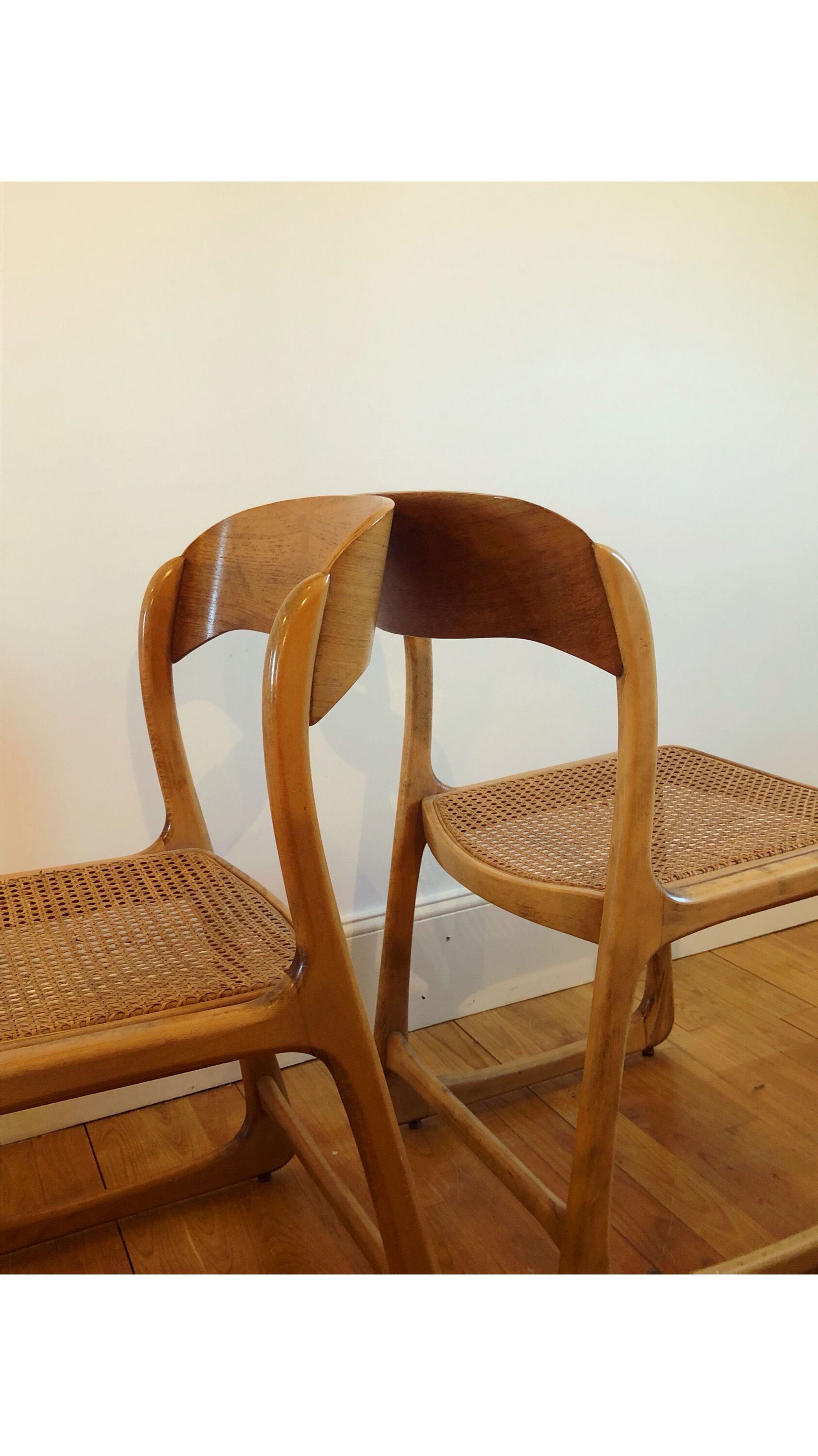 Pair of cannes chairs Baumann sleigh