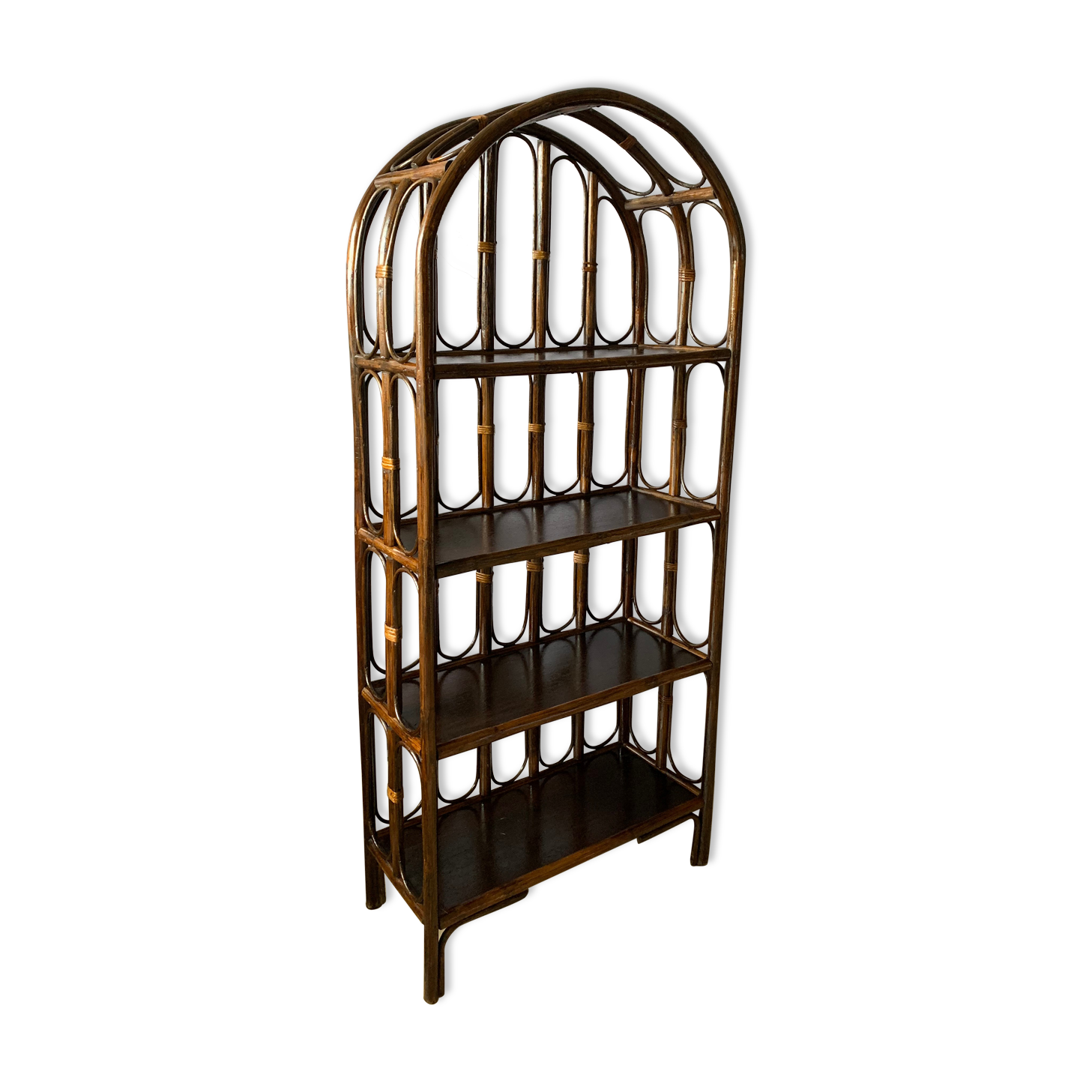 Rattan bookcase shelf