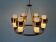 Large ceiling light with 6 arms in copper metal and glass, 1960s, Germany