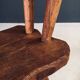 Rustic Alpine Hand-Carved Oak Chair, France, 1920s
