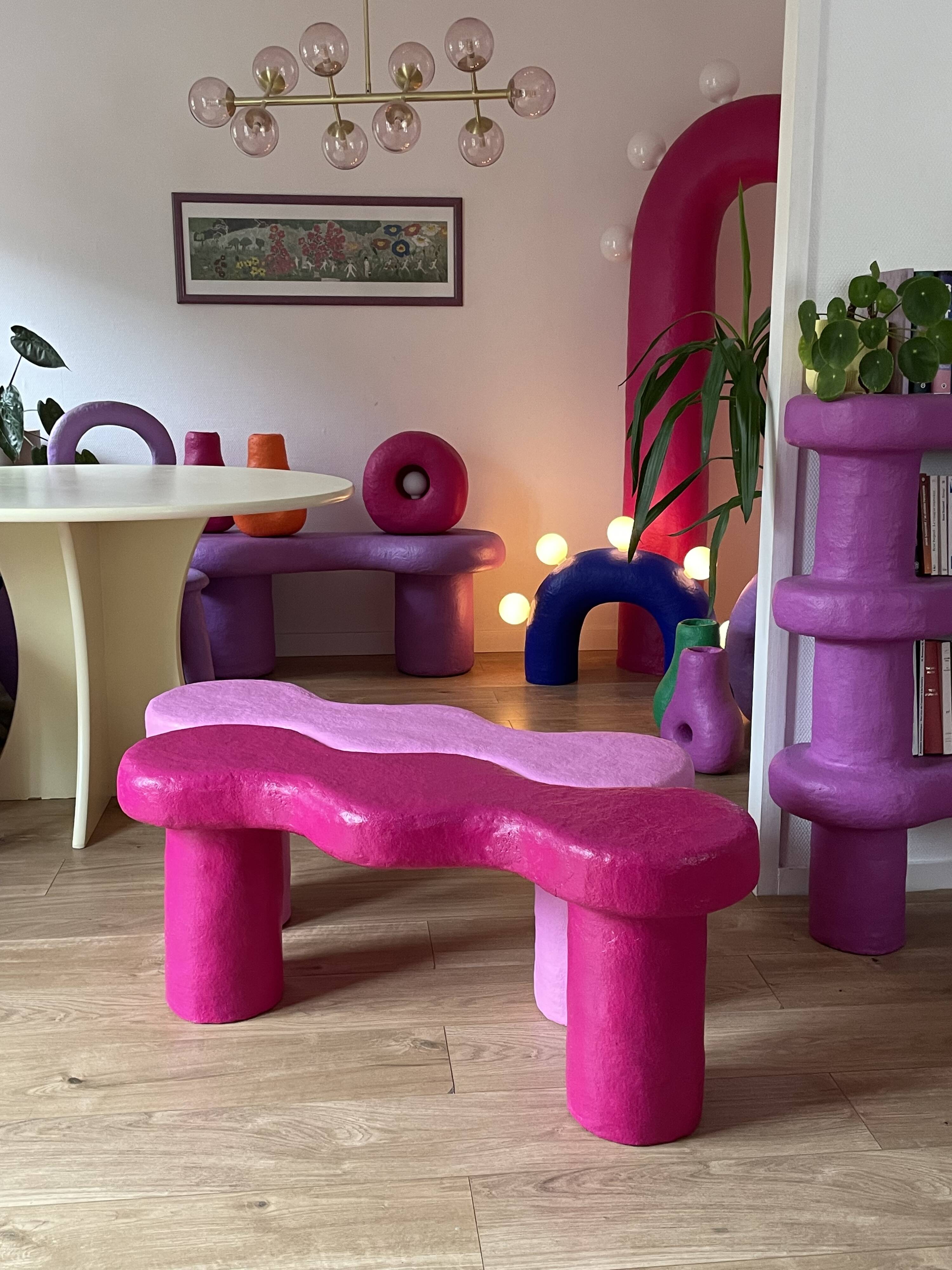 Tables basses  NIKI modulables en papier mâché