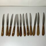 12 wooden handle knives