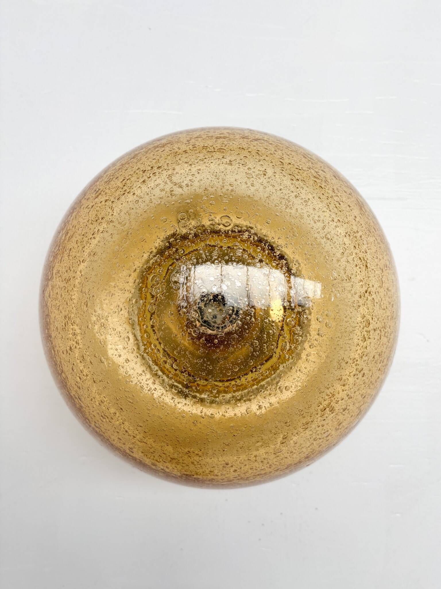 Amber colored mushroom ceiling or wall lamp, 1960s