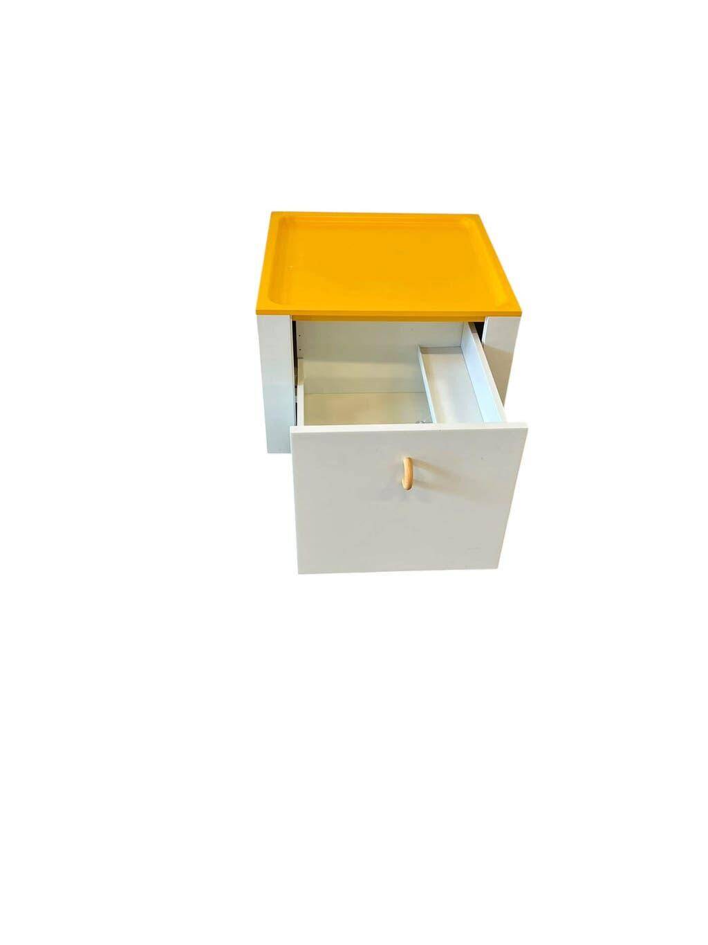 Side table/bar table/vintage yellow furniture on wheels