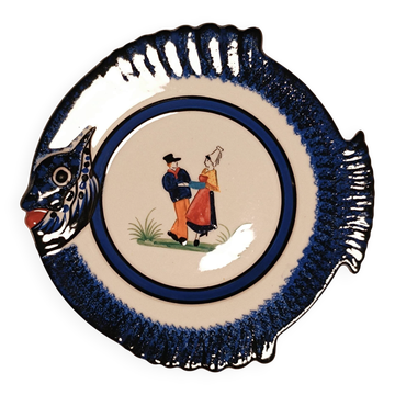 Fish Plate in Faience from Port-en-Bessin – Breton / Norman Decor