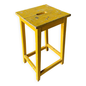 tabouret haut jaune en - bois