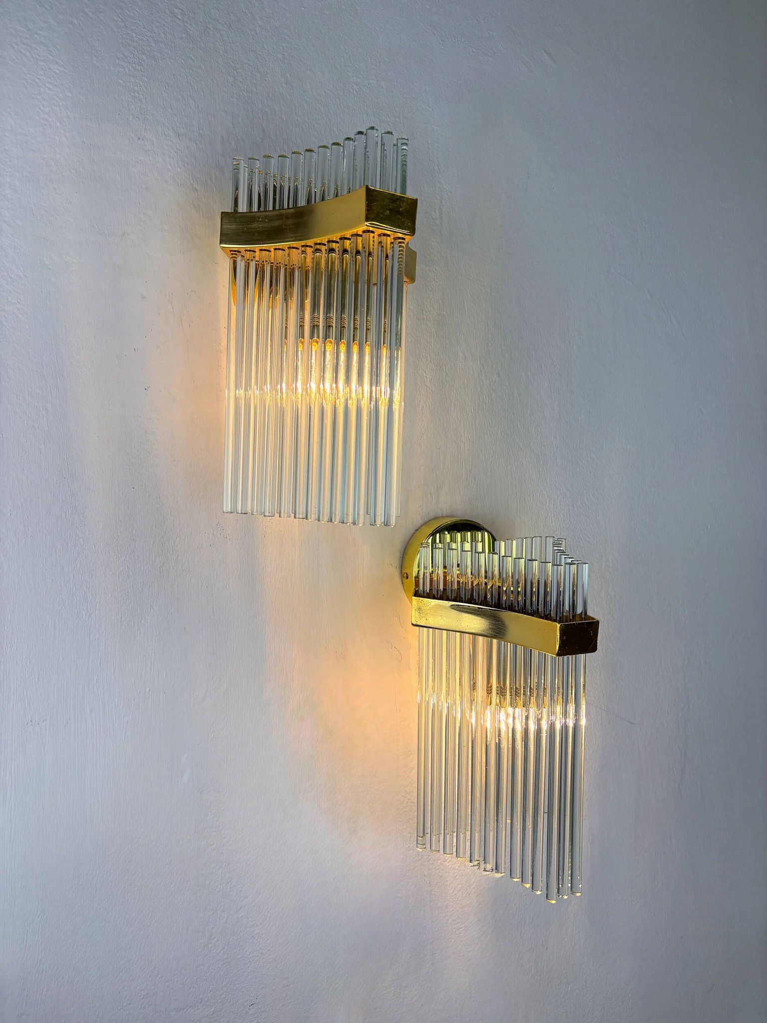 Paire de appliques murales Gaetano Sciolari pour Lightolier, Italie, vers 1970