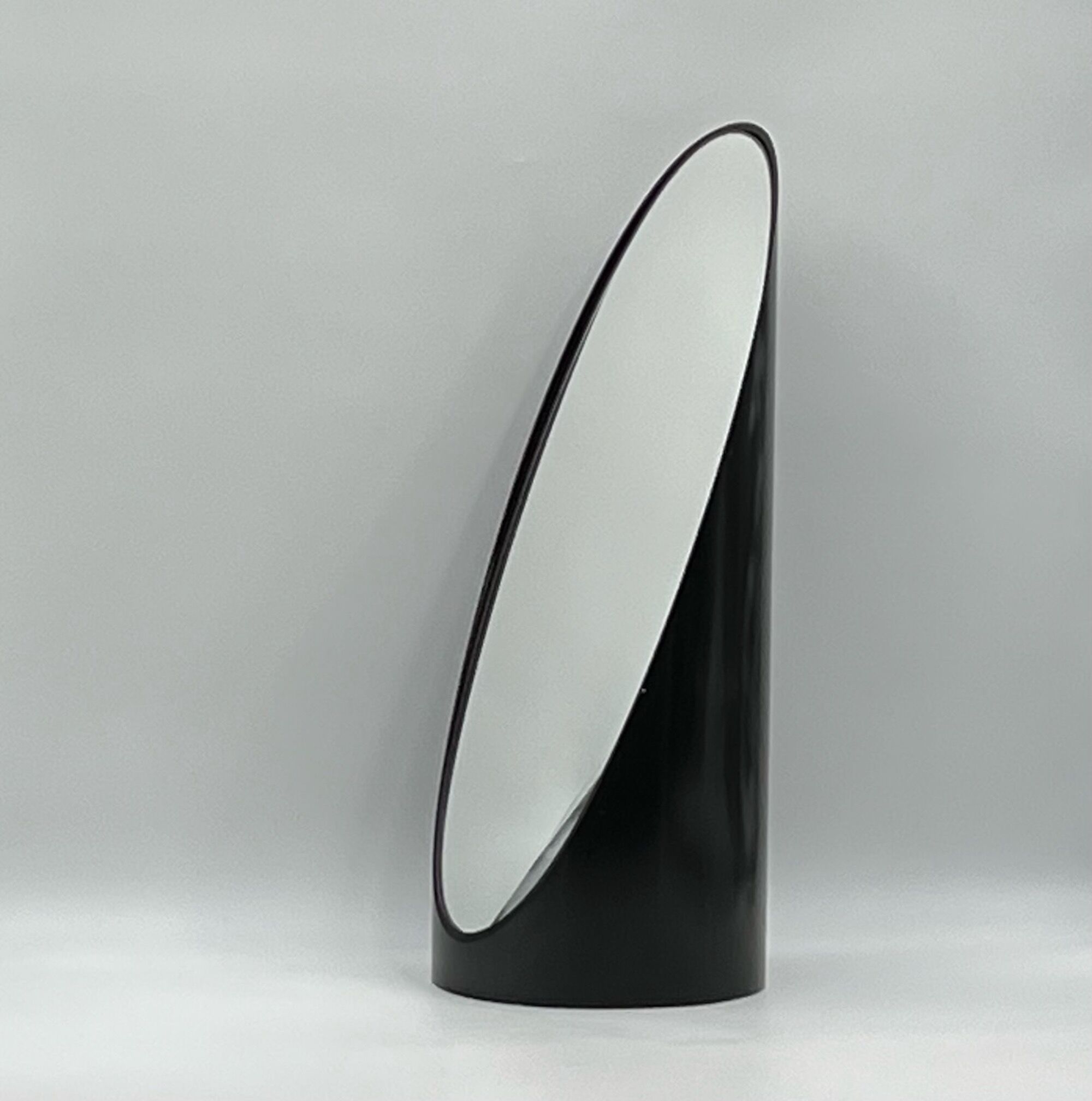 Unghia / lipstick lacquered black tabletop mirror, 70s