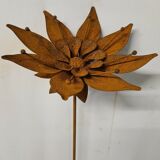 Iron flower on stem, garden decoration