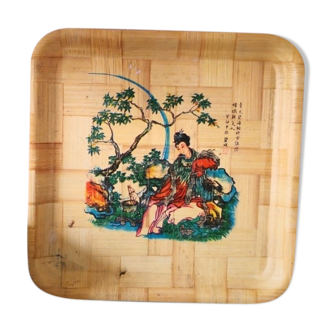 Pretty japanese pattern banana leaf tray