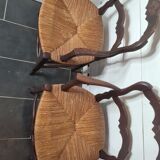 LOUIS XV style oak armchairs