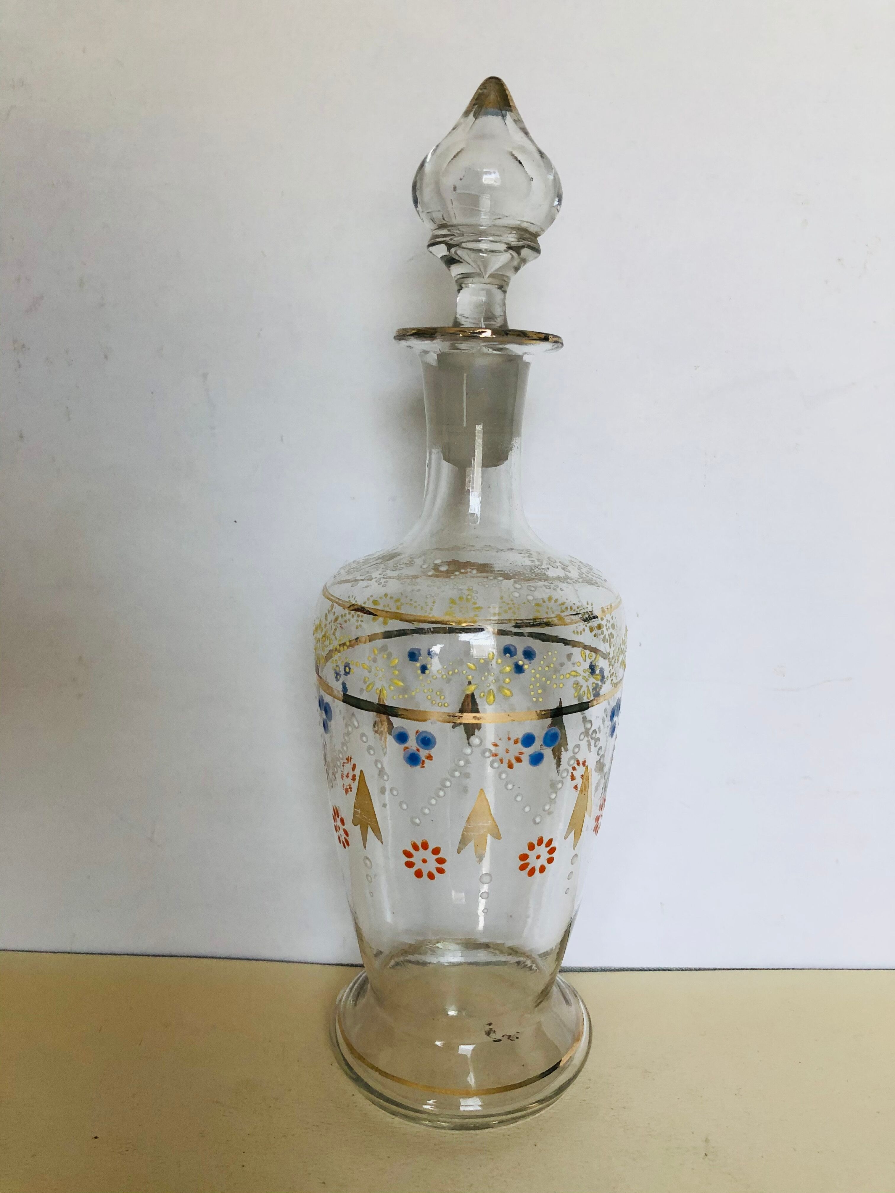 Old-liquor carafe in enamelled glass