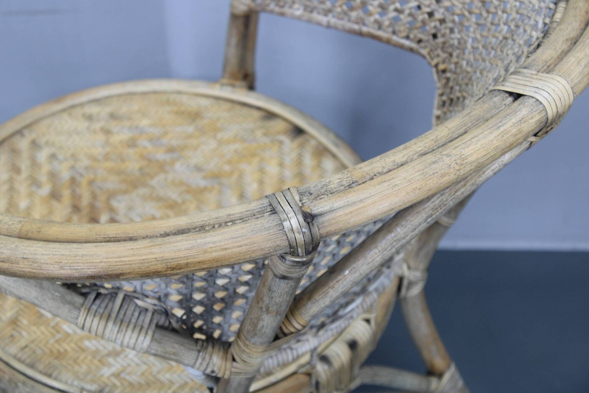 1970s Set of Four Rattan Chairs, Italy