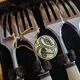 Service of 12 dessert forks with ivory handles.