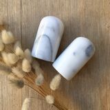 Marble pepper salt shaker duo