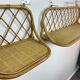 Pair of vintage rattan wall shelves 70s