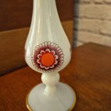 Large opaline vase decorated vintage 70s