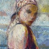 Portrait of a bather signed Patrice Landauer