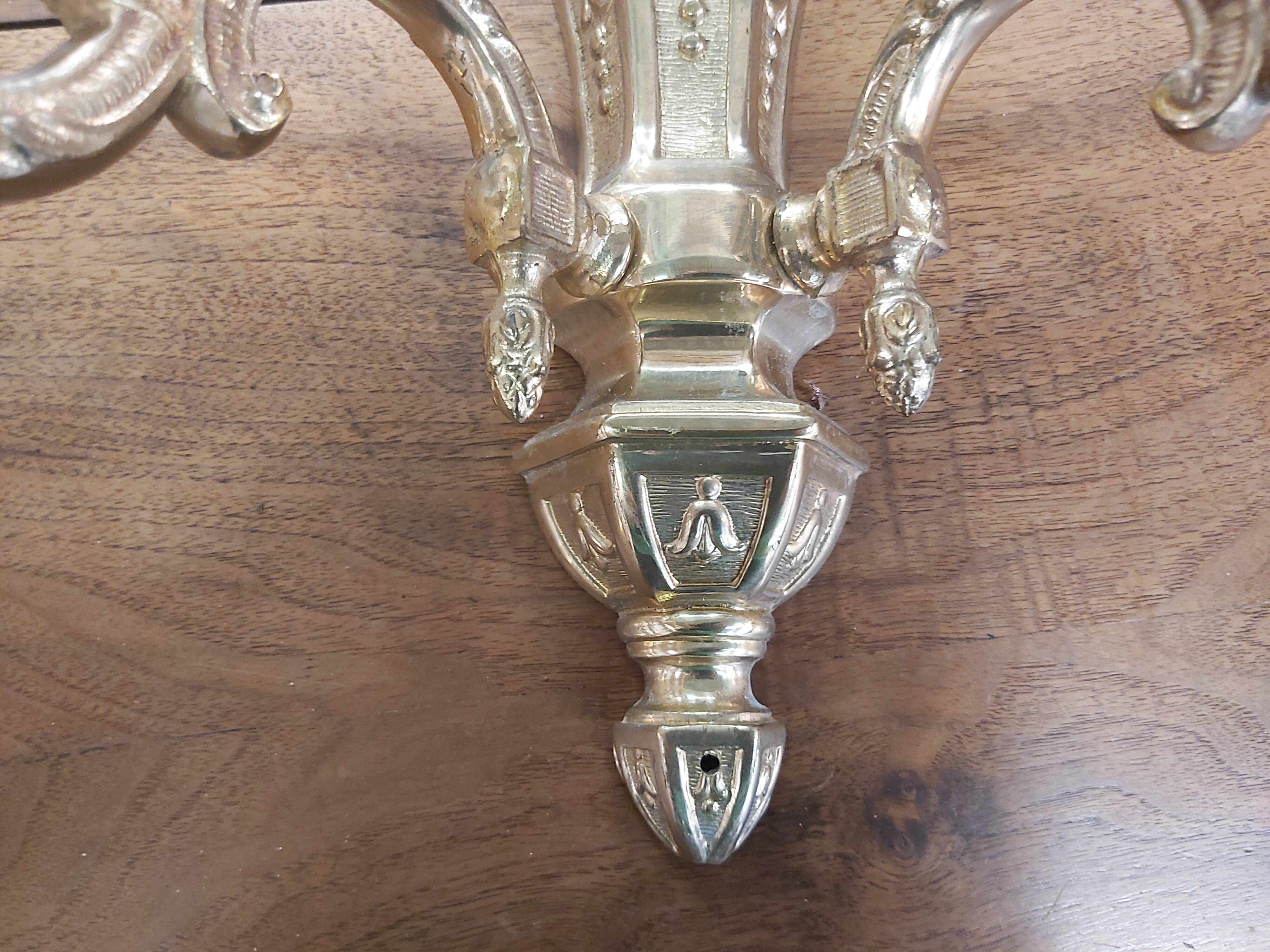 Pair of bronze sconces