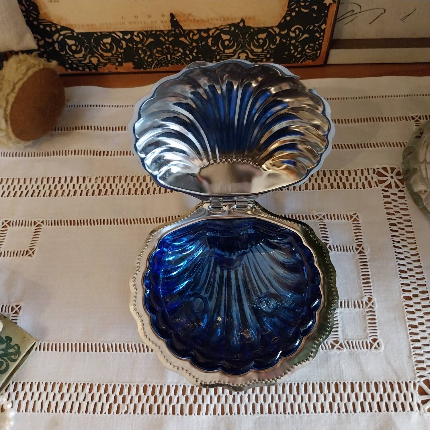 Beurrier vintage en forme de coquille de st Jacques