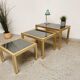 Tables gigognes laiton doré vintage 1970