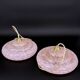 Pair of pink marbled Clichy glass pendant lights – 1950s