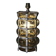 Vintage brutalist lamp with double lighting, blown glass in a cage, 20th-century design.