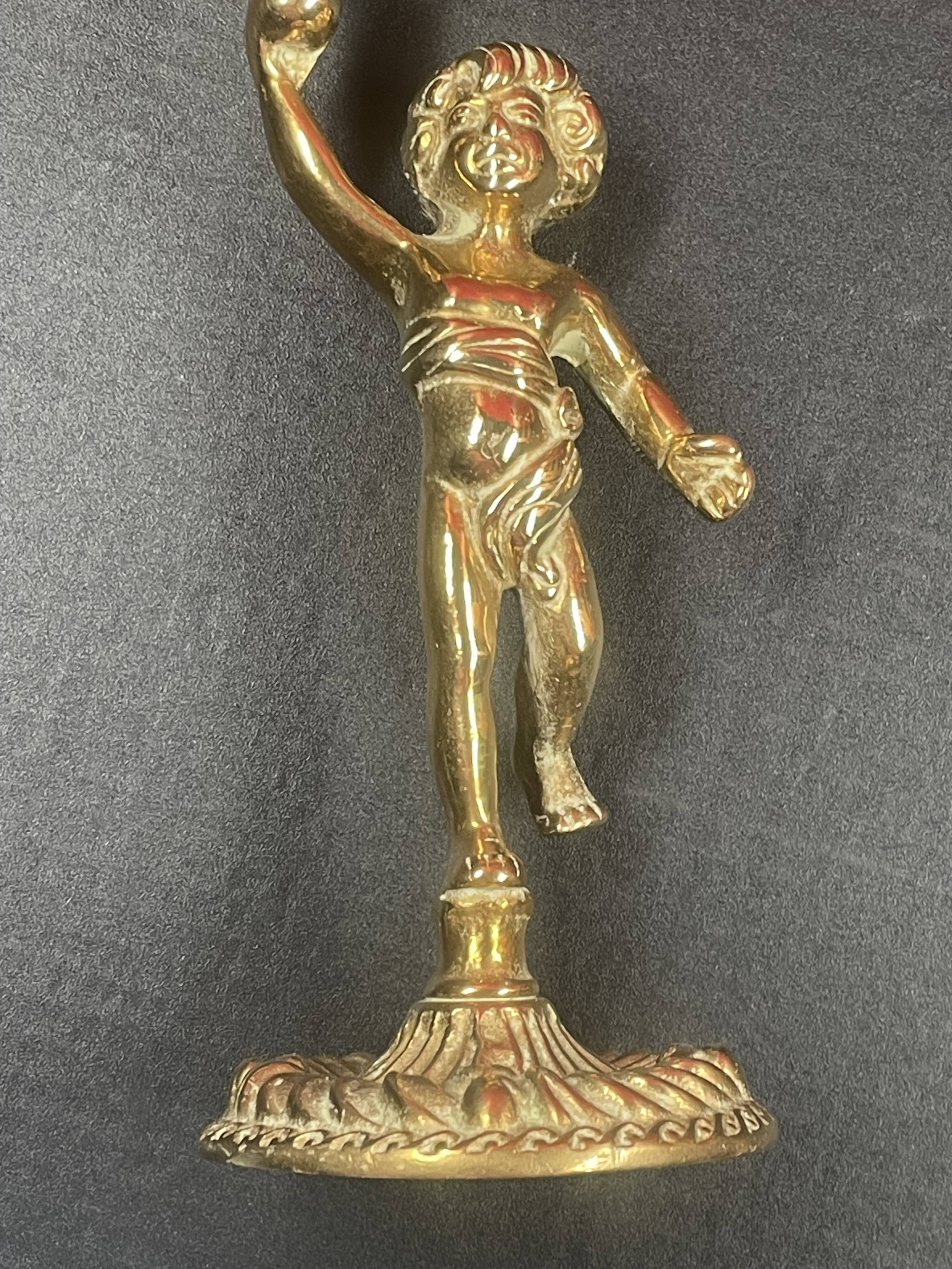Very Beautiful Pair of Candlestick Candelabra circa 1950 in bronze/brass 30 cm