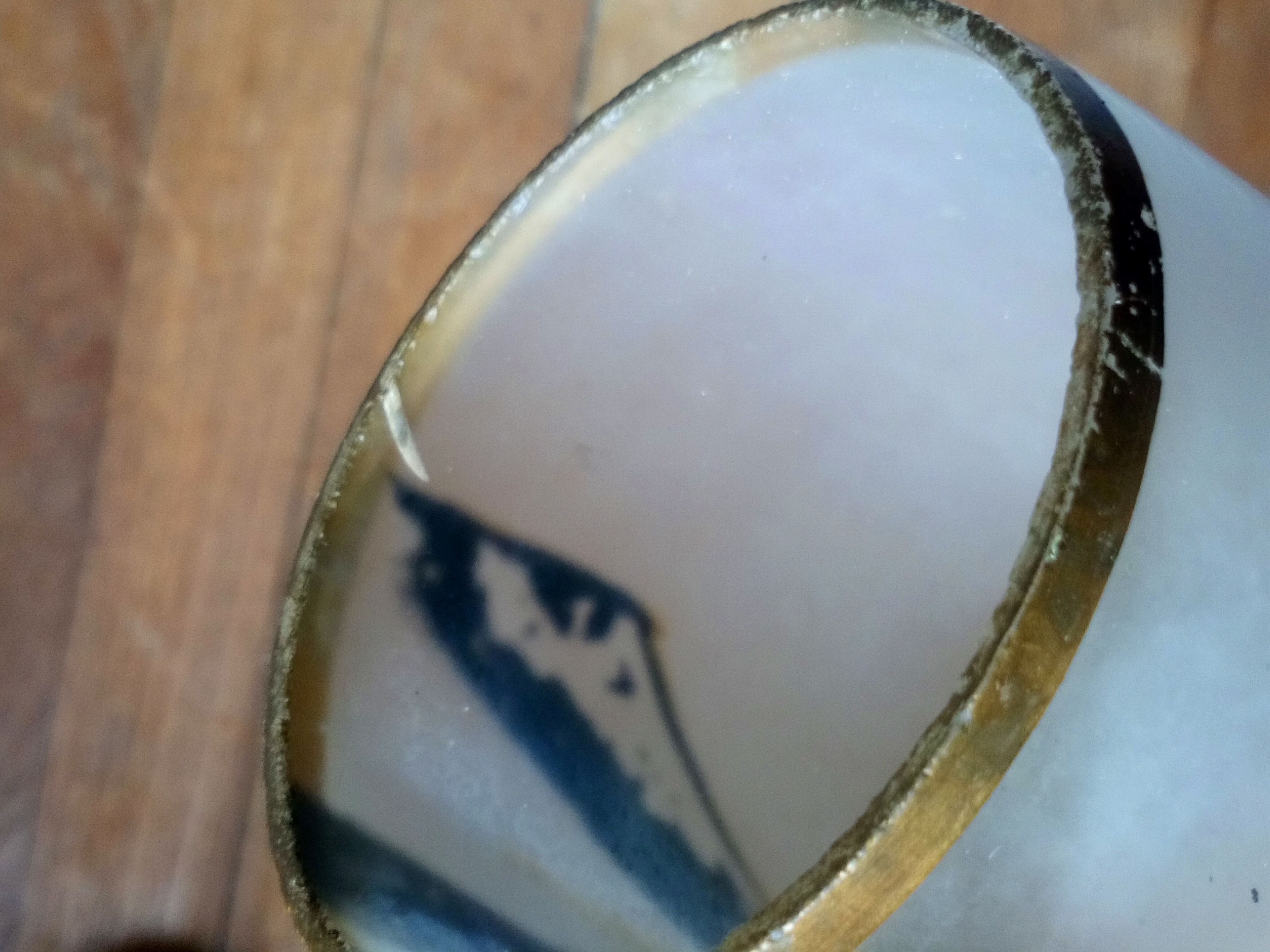 Painted frosted glass Art Deco vase