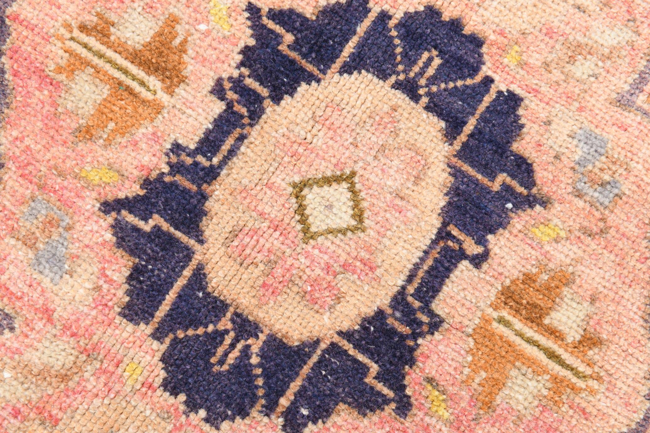 5x9 Pink & Navy Blue Soft Pastel Persian Rug, 152x272Cm SK 20089